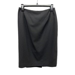 Max Mara Made in Italy Black Tonal Pinstripe Pencil Skirt US 6